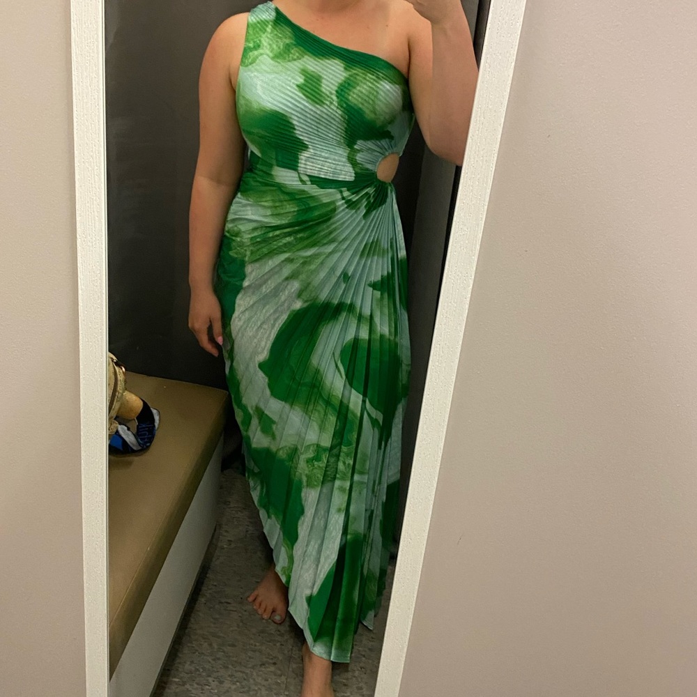 Green Pattern Midi/Maxi Dress
